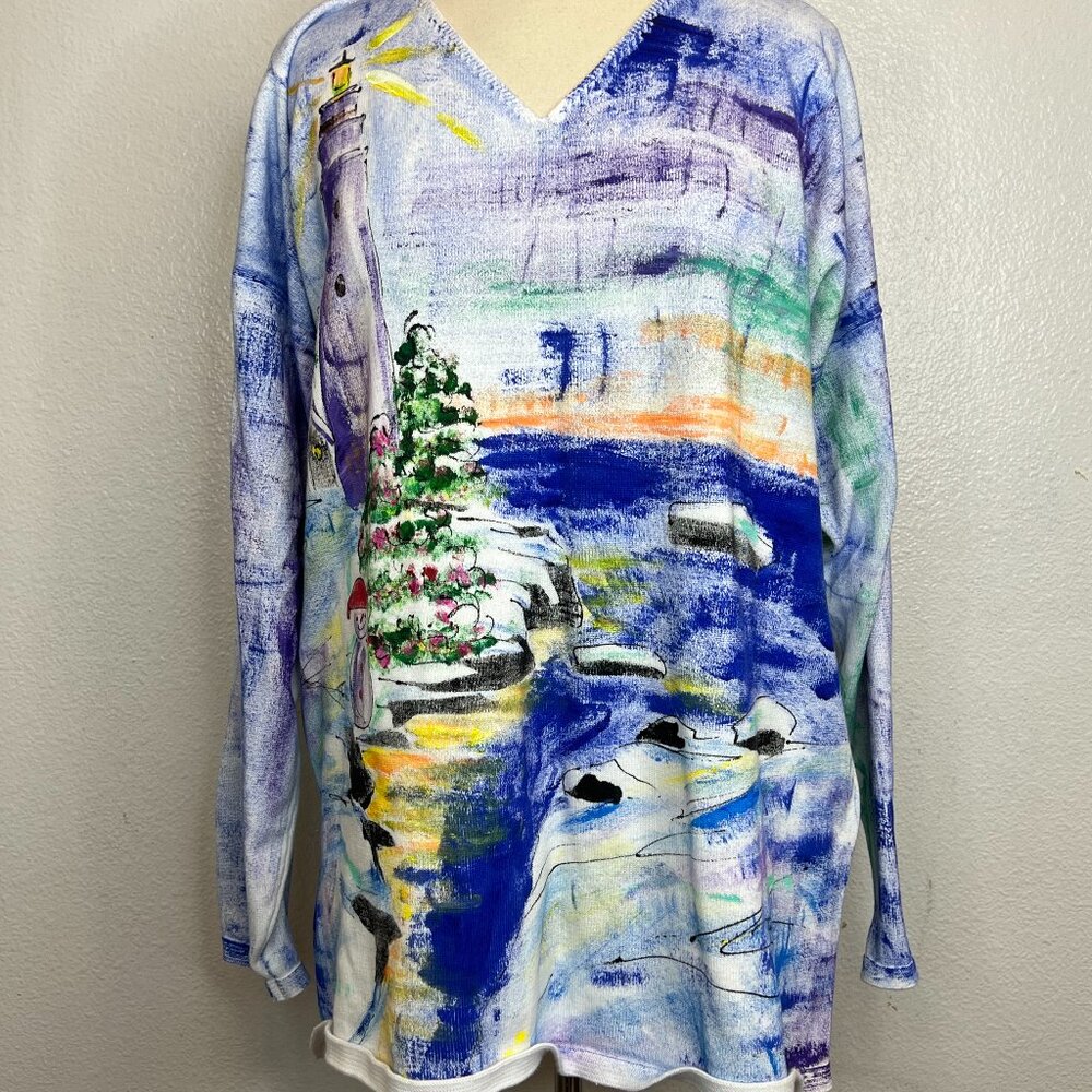 Name Brand:   Vintage Lisa & Me Shirt Hand painted wearable Art Top Size 3x